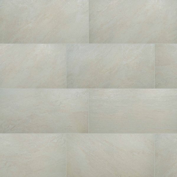 Quartz White 24" X 48" Matte Porcelain Floor And Wall Tile, 2PK